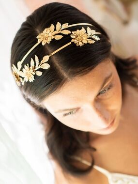 Gold Floral Double Band Headband